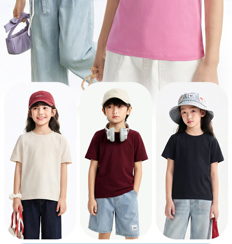 Annil Rainbow Parent-Child Short Sleeve T-Shirt for Boys and Girls 2026 Summer New Dopamine Collection 13